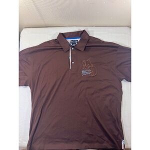 Akademiks Classics Materiel Polo Shirt Mens 2XL‎ Brown Short Sleeve